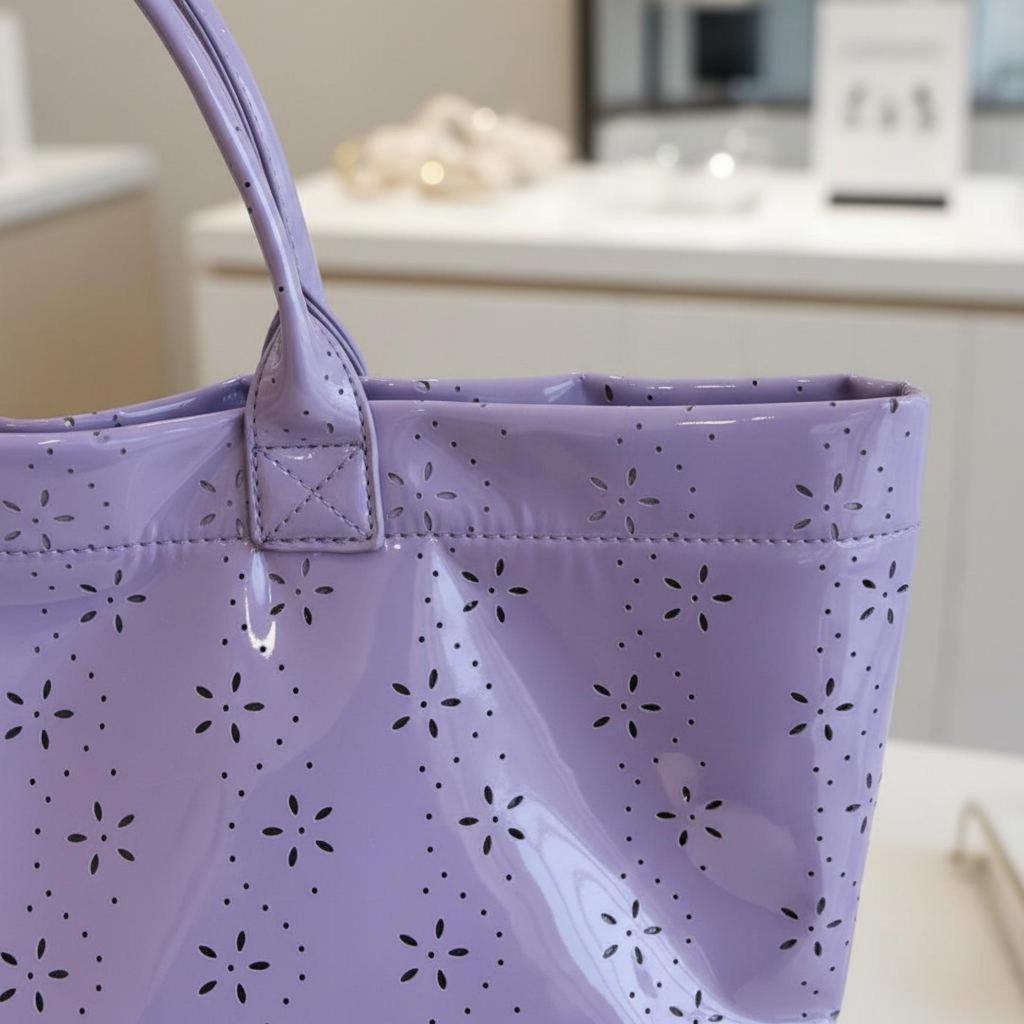 Transparent Clear Tote Waterproof Large Capacity PVC Handbag Lightweight Bag for Moms,