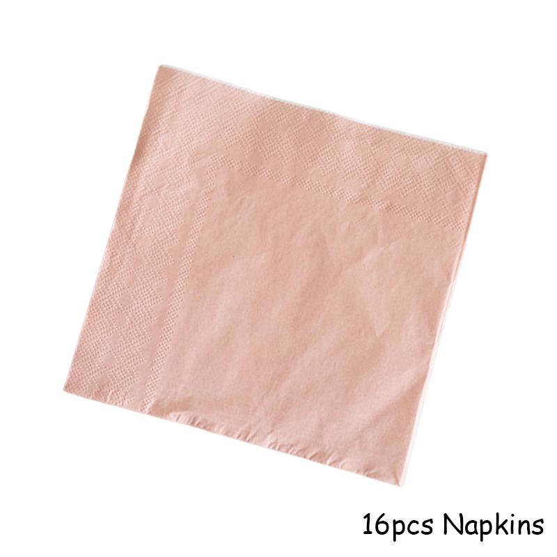 Gold Foil Pink Birthday Wedding Decor Cake Dish Disposable Tableware Carnivals Party Supplies Paper Plate Cup Baby Shower Favors