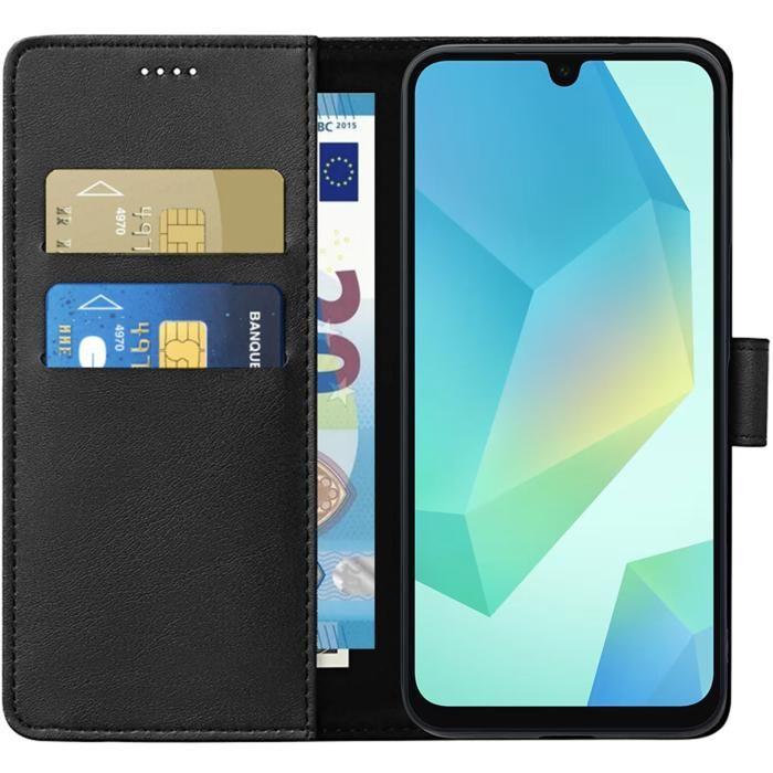 Case - Phonillico® - Samsung Galaxy A16 4G / 5G - Black Wallet - Magnetic Flip - Card Storage