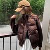 College style design splicing knitted cotton clothes women's winter stand-up collar small fragrant style foreign style age-reducing cotton-padded clot