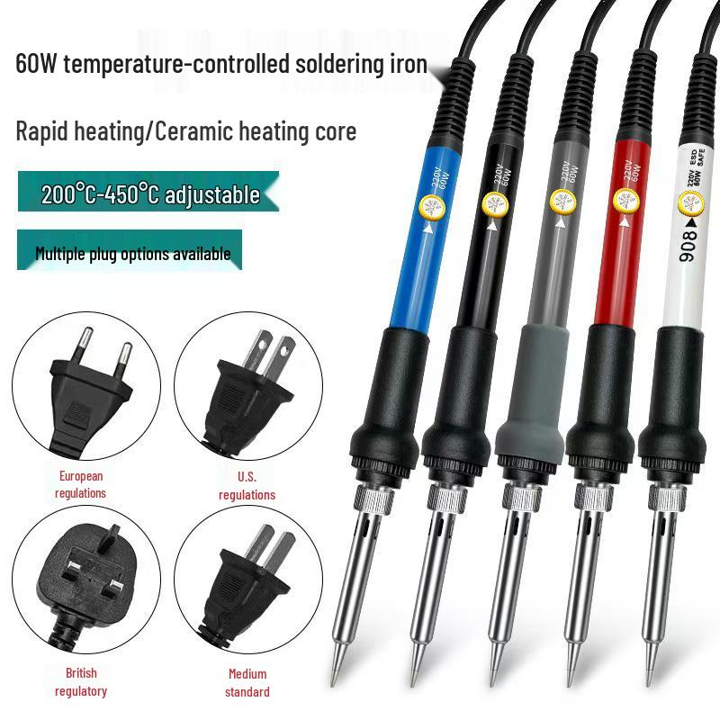 60W Adjustable Temperature Digital Soldering Iron Set - Household 80W Welding Repair Tools