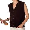 Women's Wool Vest: Autumn Winter V-Neck Cardigan with Cashmere, Loose Sleeveless Design, Shoulder Pads, Knitted Sweater.