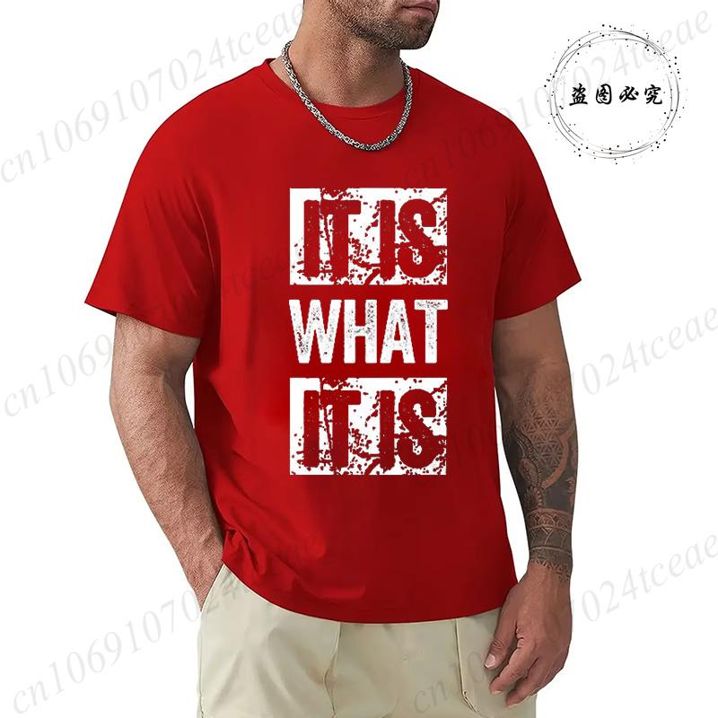 It Is What It Is Print Unisex T Shirt, Tees for Men, Casual Short Sleeve T-shirt for Summer,Men's Fashion Clothing,Graphic Tees