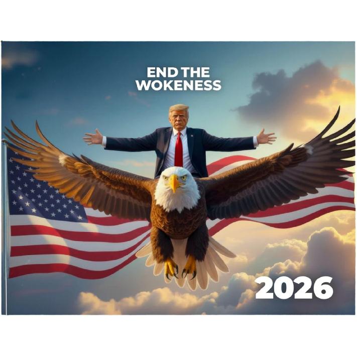 Donald Trump 2026 Wall Calendar, 12-Month (Jan–Dec), 11” x 8.5” Patriotic Photo Calendar for Home or Office – End The Wokeness
