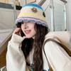 Knitted Basin Hat Autumn Winter Wool Hat Women's Colorful Flower Fisherman Hat