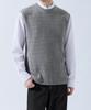 Topboy Regular Fit Barbed Wire Round Knit Vest Gray