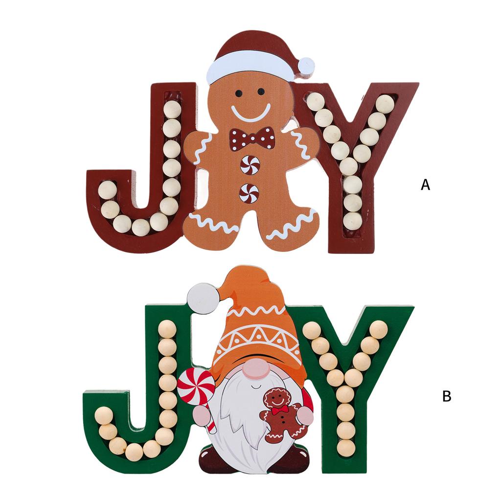 Gingerbreads Man/Dwarf Figure Home Decoration Wood Sculpture Handmade Tabletop Ornament for Indoor and Outdoor Use