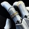 Retro Golden Rope Tang Grass Pattern Adjustable Open Ring Gothic Punk Unisex Jewelry Gift For Men Women