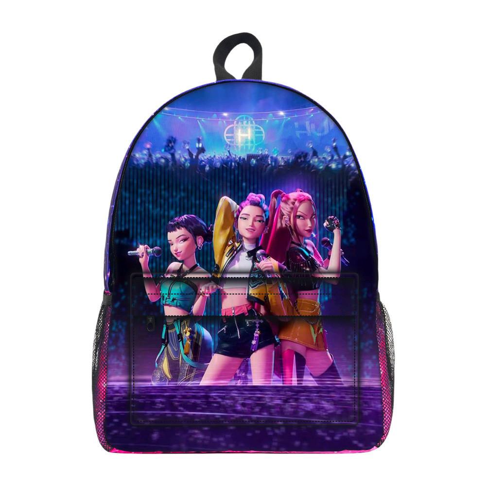 Kpop Demon Hunters Cartoon Pattern Oxford Cloth Student Backpack