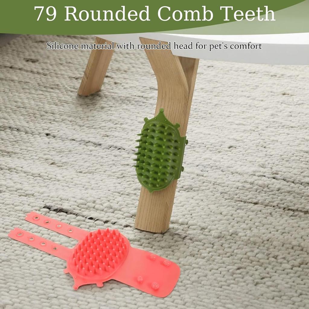 4pcs Cat Face Scratcher, Adjustable Silicone Cat Self Groomer Corner Scratcher, Soft Cats Corner Brush, for Climbing Frames and Table Legs, Reduces