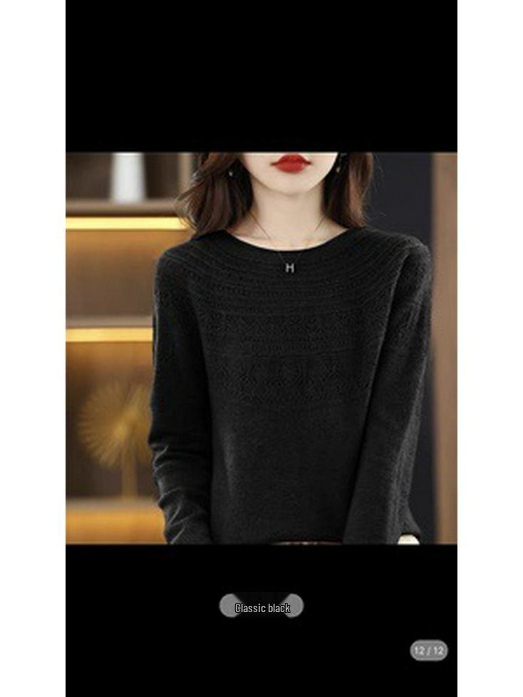 Women s Korean Style Loose Knit Wool Sweater - Autumn/Winter Round Neck Pullover M