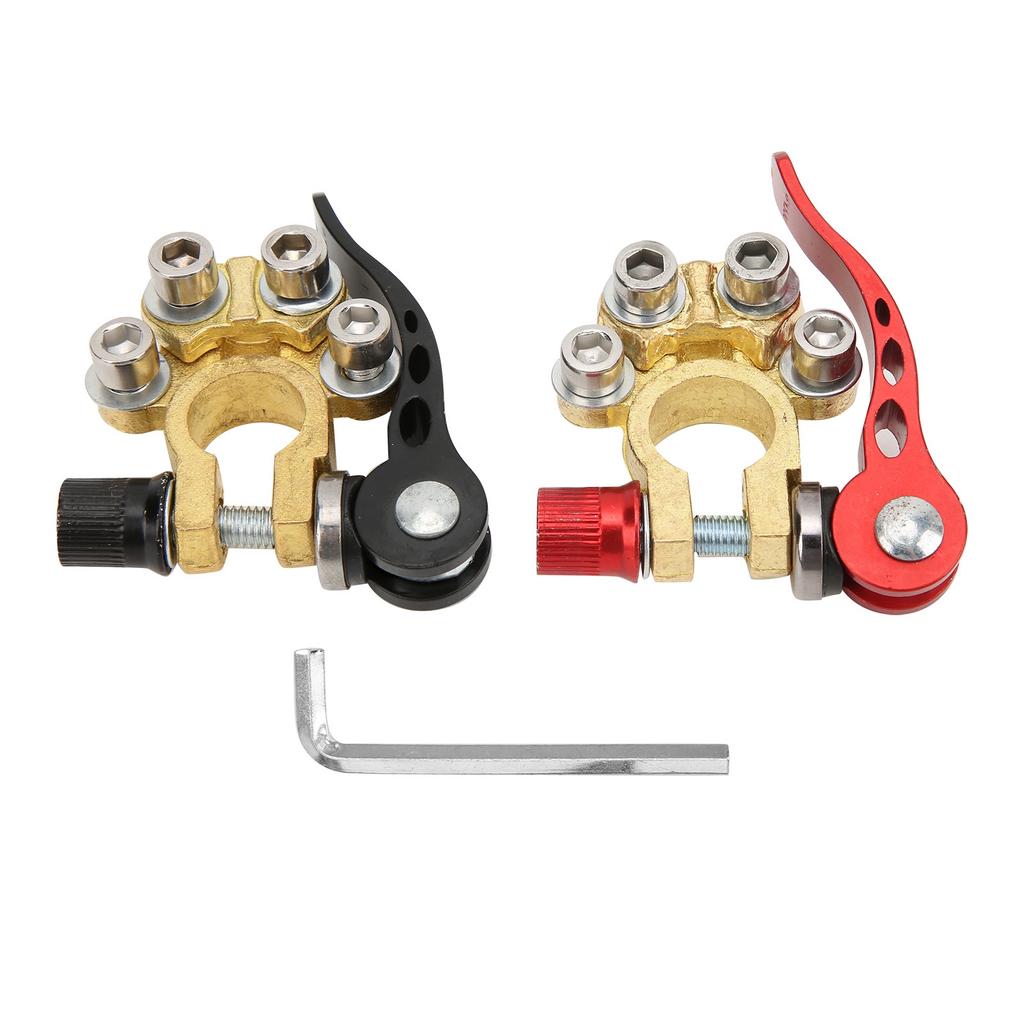 2 Stück Batterieklemmen Top-Pol-Verbinder Schnellverschluss Mehrloch Messing Kabelklemme