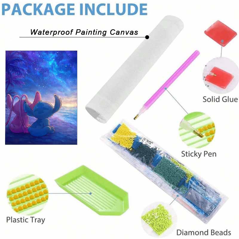 Disney Diamond Painting 5D DIY Stitch Angel Diamond Painting Art Diamond Painting Kit Adult/Beginner Gift Idea Creative Home Decor