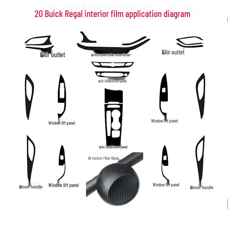 Buick Regal 2020-21 GS Center Console Carbon Fiber Shifter Wrap Interior Sticker