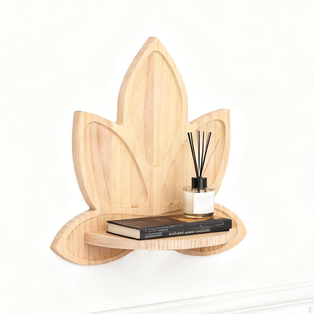 Wooden Wall Display Organizer Shelf Easy Installation Multipurpose Storage Rack for Living Room