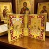 Gold Plated Catholic Orthodox Bible Cover with Enamel Icons for Church Liturgy Home Altar Prayer Devotion Christian Gift Decor