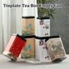 Tin Plate Storage Box Sealed Tea Caddy Small Square Coffee Jar Tea Leaves Container Cans Small Tinplate Spices Storage Boxes
