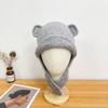 Winter Autumn Warm Beanie Hats Cute Ear Protection Cap Fashion Bear Ear Knitted Cap  Streetwear