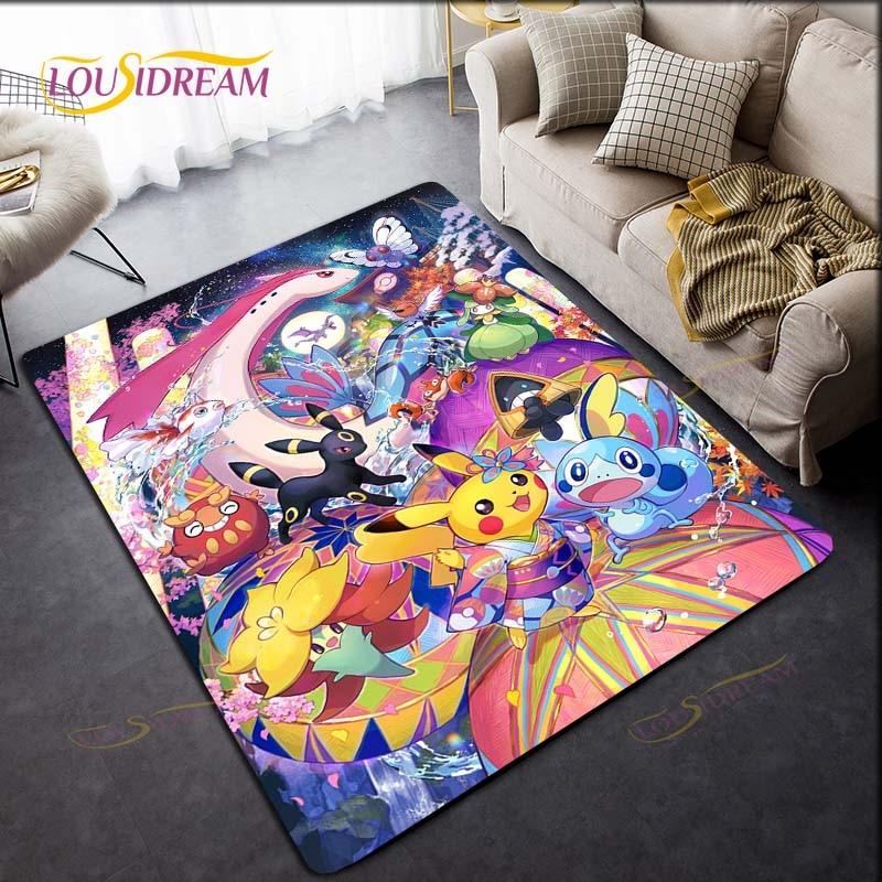 Anime Pokemon Pikachu Rug for Kitchen Doormat Bedroom Carpets for Living Room Laundry Bathroom Non-slip Floor Mat
