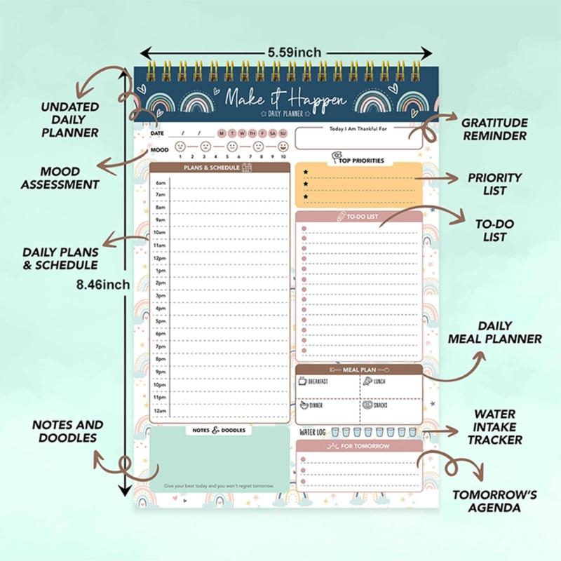 Daily To-do-list Planner Coil-binding Planner Daily Weekly Planner To-do-list Notebook Personal Appointment Book Diary