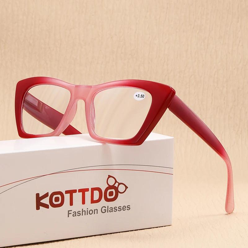 Fashion Gradient Square Reading Glasses For Women Vintage Purple Hyperopia Men's Presbyopia Eyeglasses Anti-Blue Light Eyewear