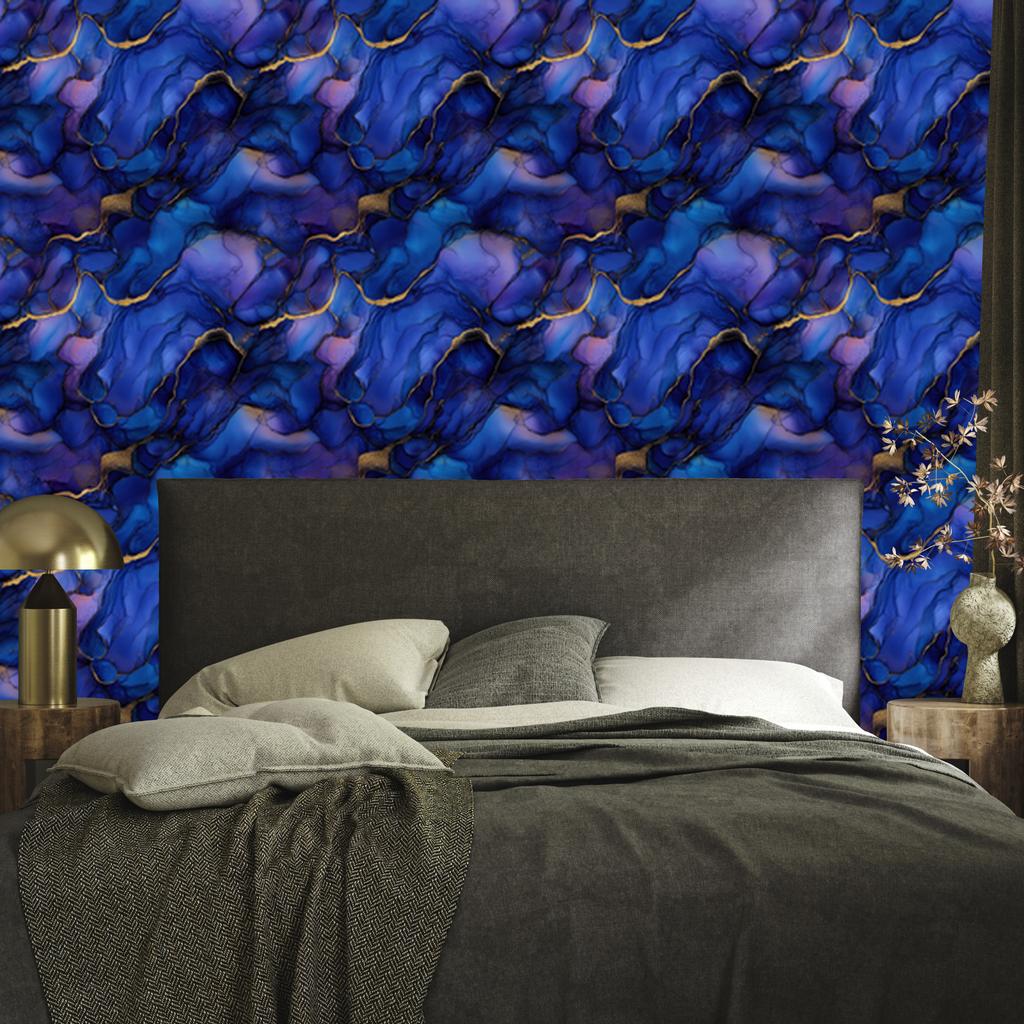 Ink blue, navy blue and indigo wallpaper for living room and bedroom 50x1000