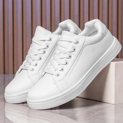Erkek Spor Ayakkabı rahat ayakkabılar Erkekler Flats Zapatillas Hombre Hafif Pu Deri Nefes Ayakkabı Erkek Beyaz Spor Tenis Ayakkabıları