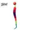 Durable Cat Toy Interactive Bouncy Ball with Tail Colorful Fuzzy Worm Rainbow Chasing