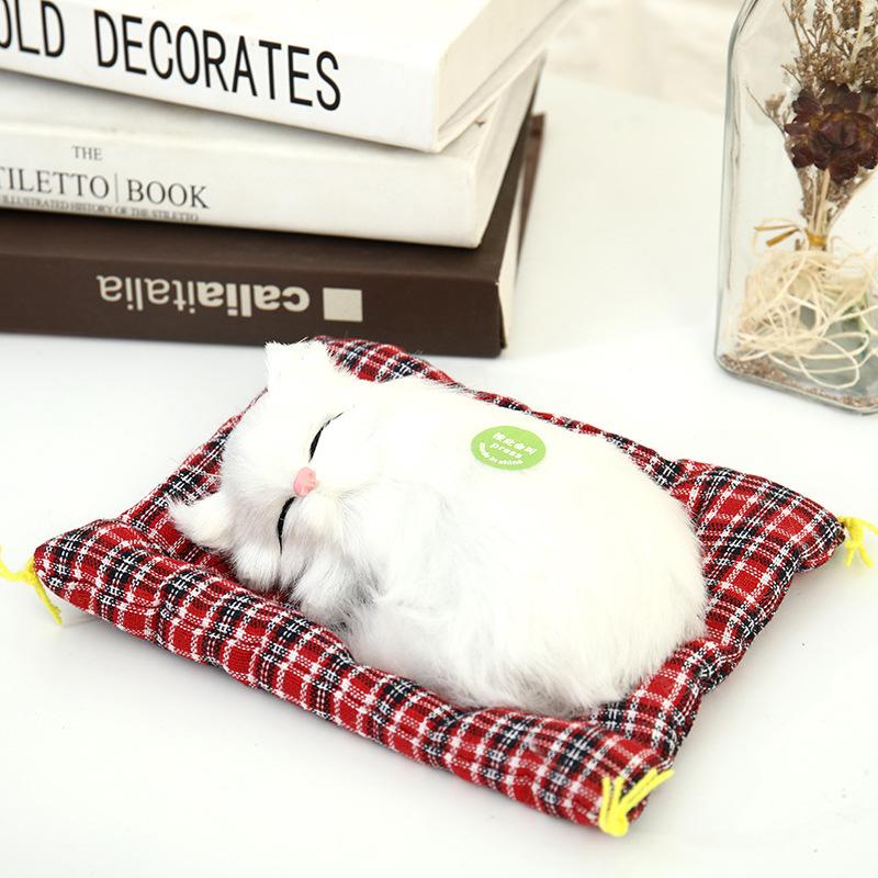 Lovely Plush Kittens Doll Toy Home Decoration Car-Styling Car Ornaments Cute Simulation Sleeping Cats Dashboard Decoration