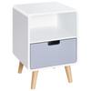 Wooden Bedside Table End Nightstand With Drawer Wood Lamp Desk Storage Unit Bedroom Scandinavian Nordic Style