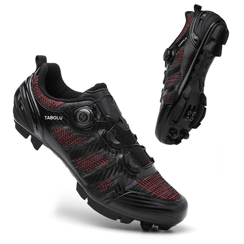 Mens Road Cycling Shoes With Breathable Mesh Upper Micro-Adjustment Dial System