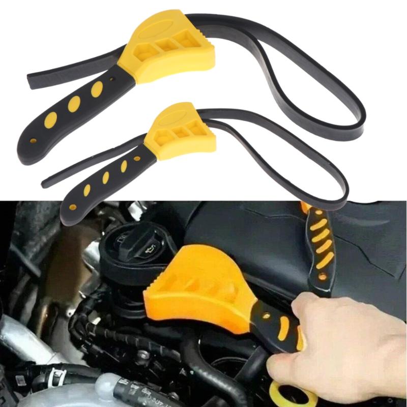 1/2Pcs Adjustable Rubber Strap Wrench Non Slip Grip Universal Fit For Plumbing Car Repair Diy Maintenance Tasks