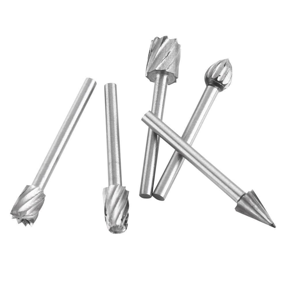10pcs High Speed Steel Burrs Rotary Files Woodworking Carving Tool Set 1 8inch Shank