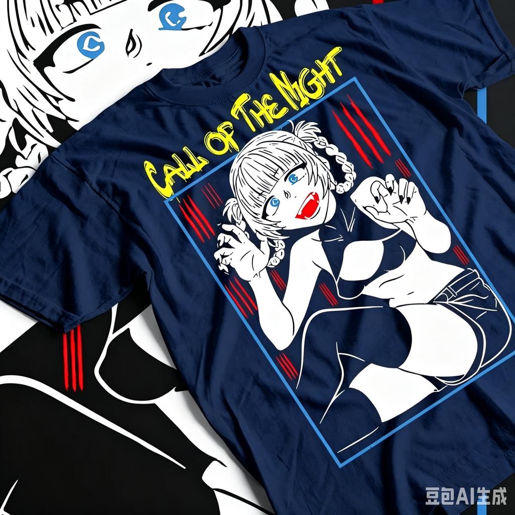 Call Of The Night Single Sided Tshirt Nazuna Nanakusa Vampire Anime Print Oversized Cotton Tee For Night Life Seinen Anime Fans