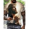 Praying Jesus Printed Kids Adult T-shirt Summer Women's and Men's Casual Outdoor Girl and Boy Short Sleeve Tees Top Pullover
