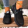Shoes: Women's 2025 Summer New Casual Sneakers: Fly-Woven Mesh, Breathable, Lightweight, Soft Soles, Versatile Lace-Up Single Shoes
