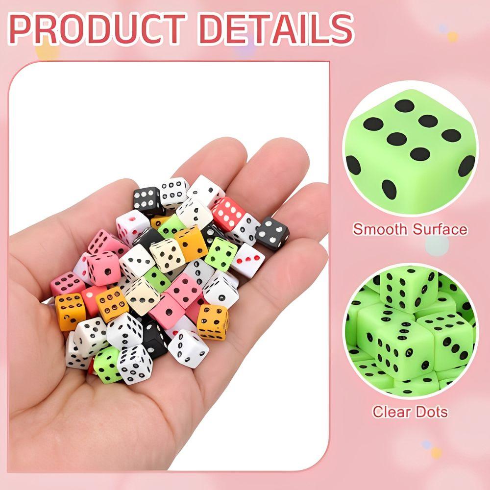 120/300pcs 8mm Plastic Mixing Color Dice Six Sided Square Dice Set Tabletop Board Game Accessories YMY