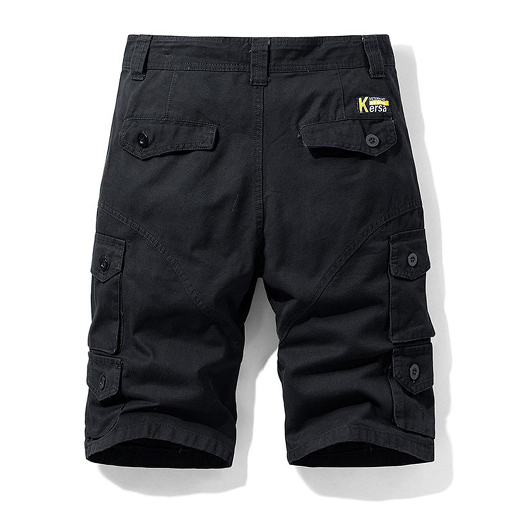 Men Style Multi Pocket Cargo Shorts Relaxed Fit Button Zip Fly Durable Fabric Casual Design
