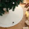 White Double Arrow 3D Texture Knit Tree Skirt - Classic Christmas Decoration for Family Scenes