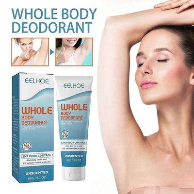 2pcs Invisible Cream Tube Deodorant 60g - Whole Body Deodorant for Arm, Pits and Private -Hypoallergenic, Safe for Sensitive Skin Less