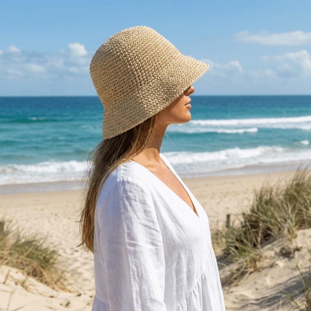 Korean Style Women Sun Hat Solid Color Bucket Hat Casual Straw Fisherman Hat  Girl