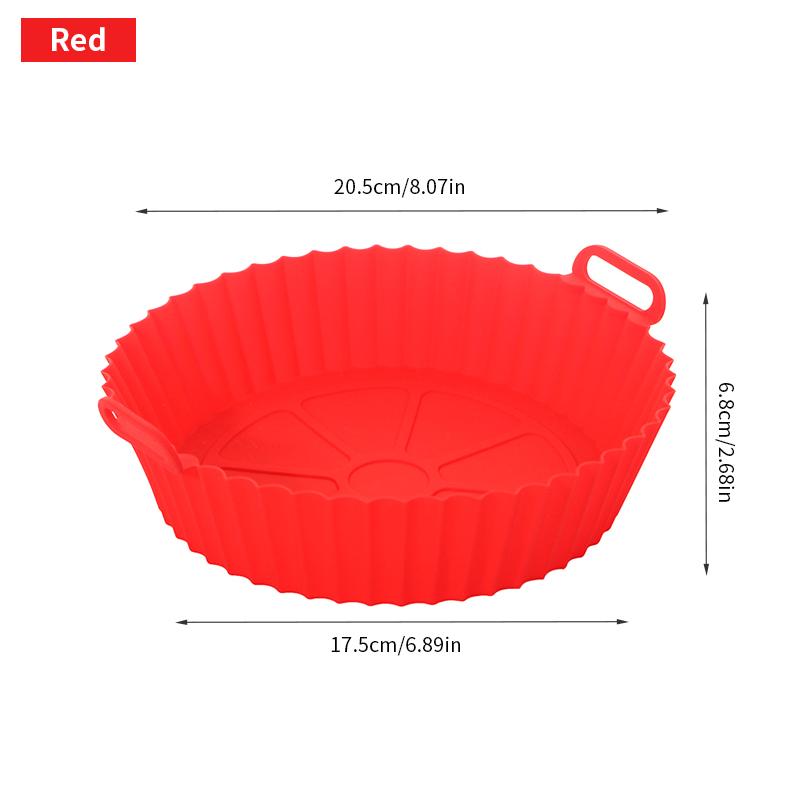 

Air Fryer Silicone Pot,Round Reusable Air Fryers Oven Baking Tray Fried Chicken Basket Mat Replacemen Grill Pan Accessories