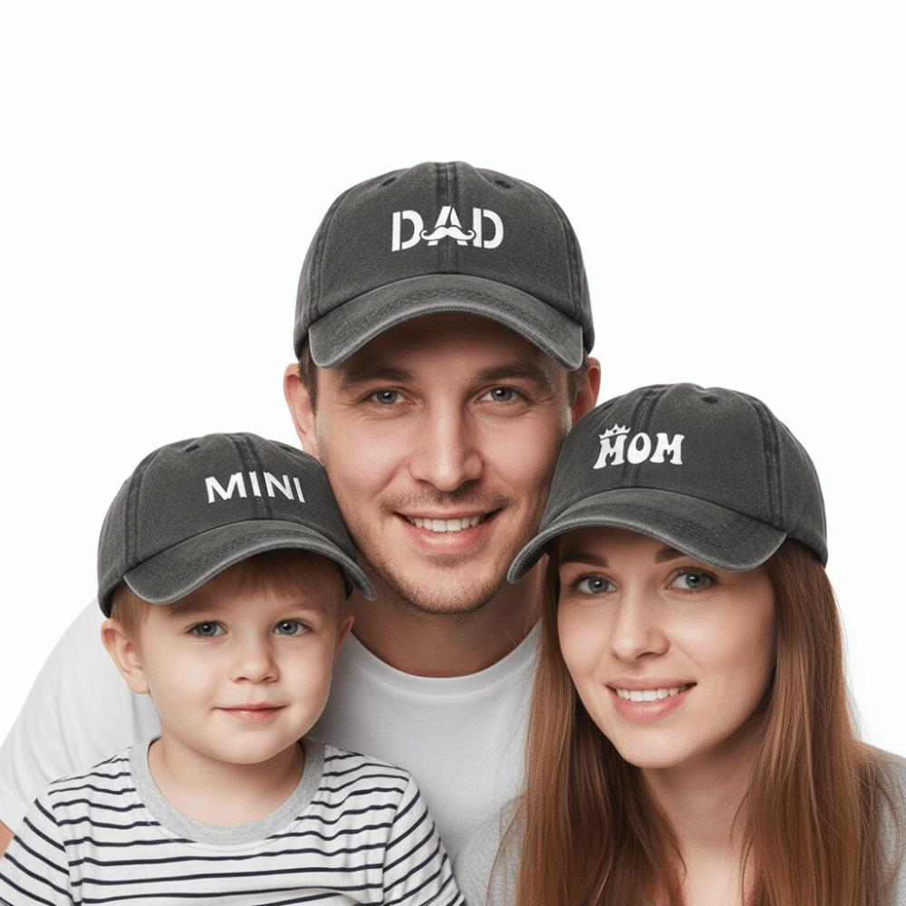 DAD MOM MINI Printed dad mama mini Love Caps Adjustable Outdoor Sunscreen Hats For Man Women