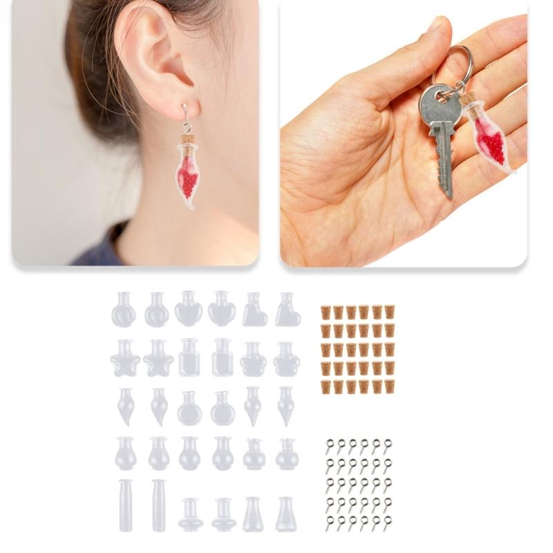 Set aus 30 einzigartigen Glasfläschchen Glas Wunschflaschen Glasfläschchen-Set Segensgeschenkflasche Perfekt zum Basteln und für Schmuck