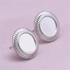 High Quality Piercing Ear Studs Round Fatima Hand Blank Charm Earring Stainless Steel Earrings For Women Men Handmade Materials