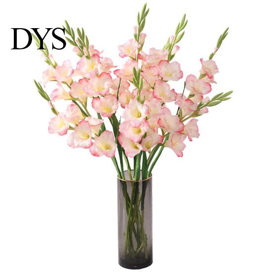Reusable Fake Gladiolus Artificial Flower Realistic Silk Home Office No Watering Wedding Party Indoor Outdoor Faux Bloom Decoration Lifelike