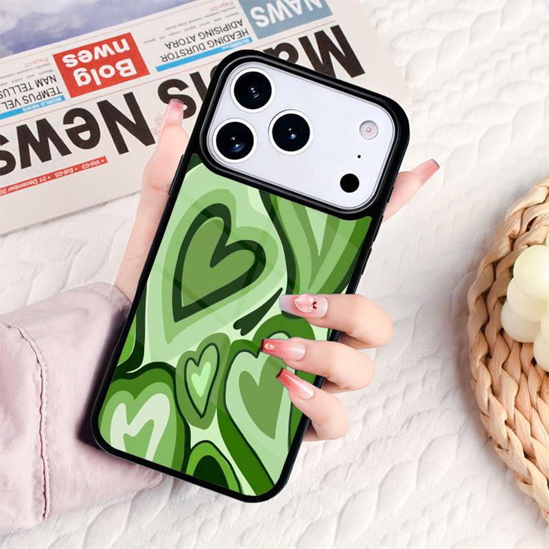 Sage Green Coffee Love Heart Latte Phone Case For IPhone 17 16e 15 14 13 12 11 Pro Max Air Mini Soft Protective Cover