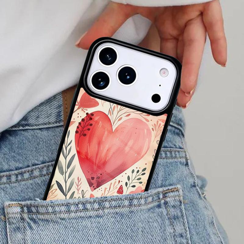 Flower Heart Phone Case for iPhone 16e 15 14 13 12 17 Pro Max Plus Air 17pro Cover Coque