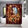 GAE1pc Santa Claus print waterproof shower partition privacy hanging curtain 12 hooks multi size decoration machine washable