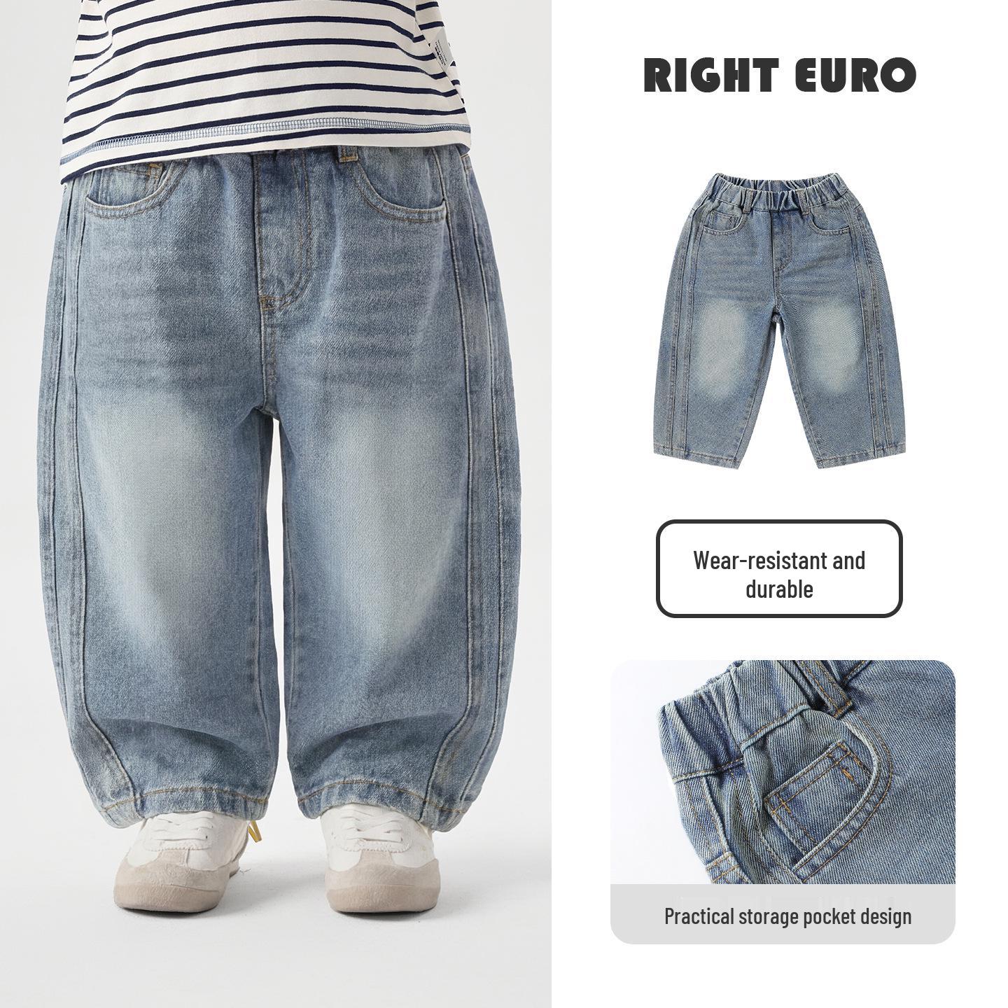 Trendy European Boys  Denim Pants - Spring/Autumn 2026 Collection for Toddlers & Kids 110cm